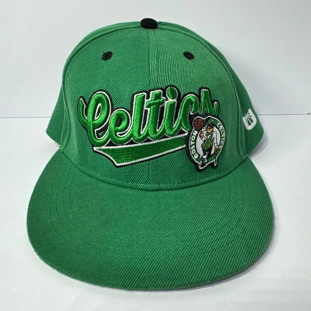 Ultra Game Boston Celtics‎ NBA Snapback Hat Green Embroidered Flat Brim Cap OSFM